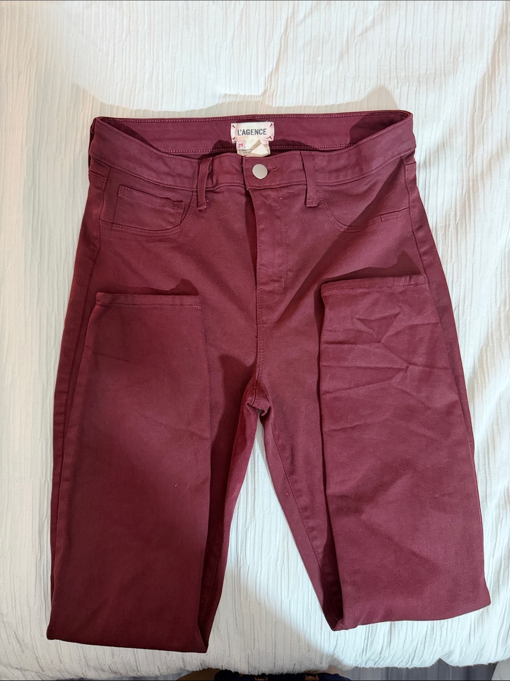 L'AGENCE Burgundy High-Rise Jeans